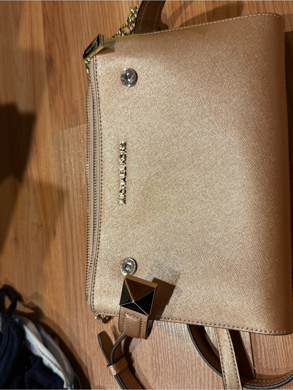 Michael Kors Rose Gold Crossbody Bag with Gold Hardware